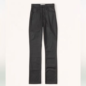 NWOT Abercrombie Ultra High Rise 90s Slim Straight Jean Coated Black (Size 24)